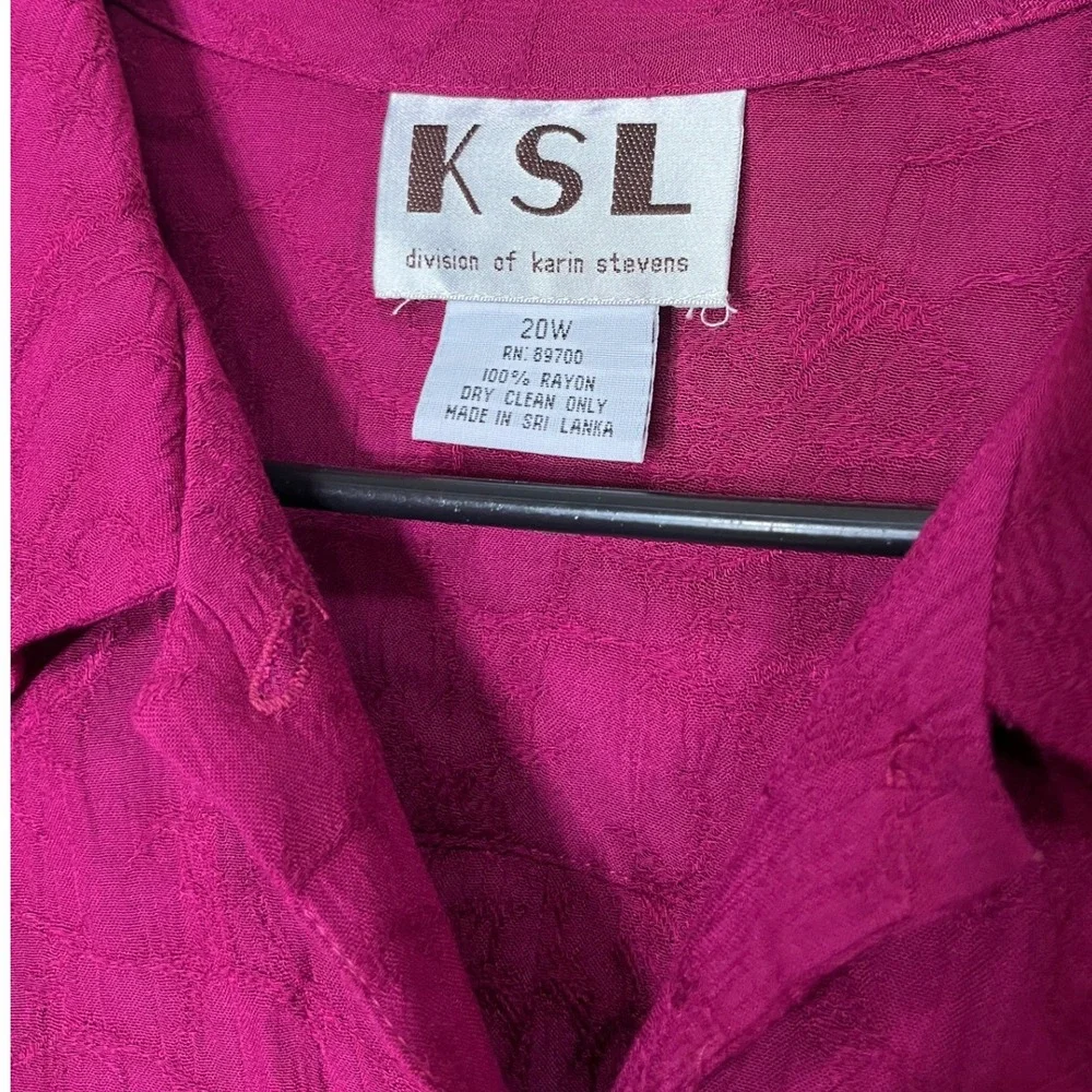 KSL Karin Stevens 2 Piece Dress Set Plus Size‎ 20W Magenta Maxi Dress Blouse